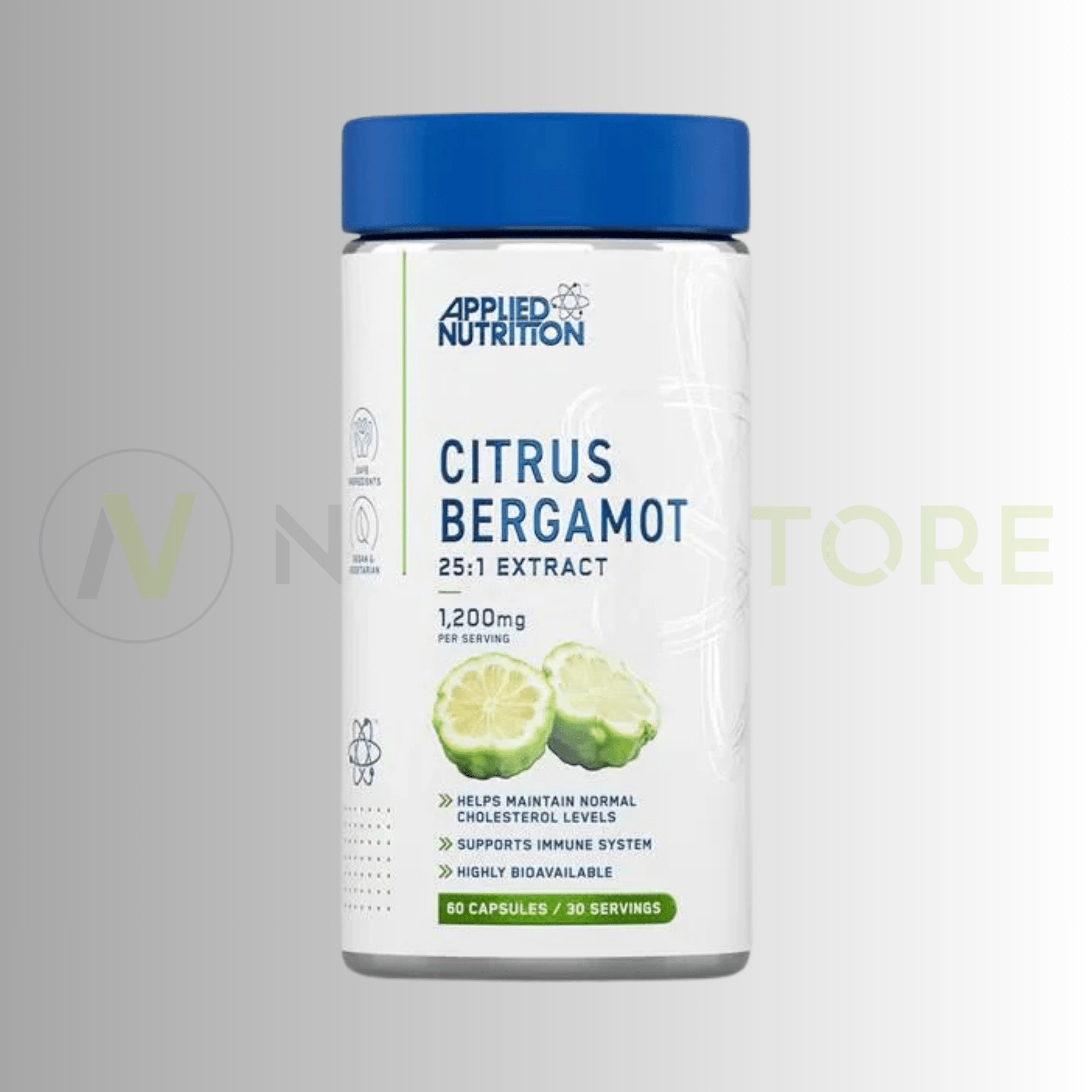 Applied Nutrition Citrus Bergamot | 1200mg High Strength Extract (38% Polyphenols) | 60 Capsules | 30 Servings - Nutristore