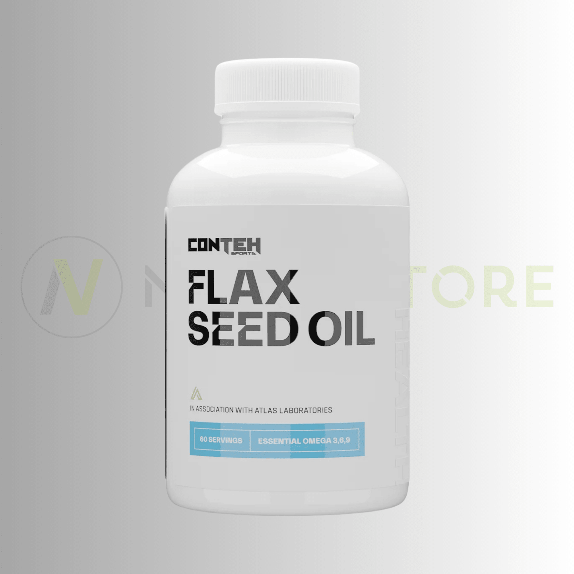 Conteh Sports Flax Seed Oil | Omega 3 - 6 - 9 Plant - Based Support | 60 Capsules | 60 Servings - Nutristore