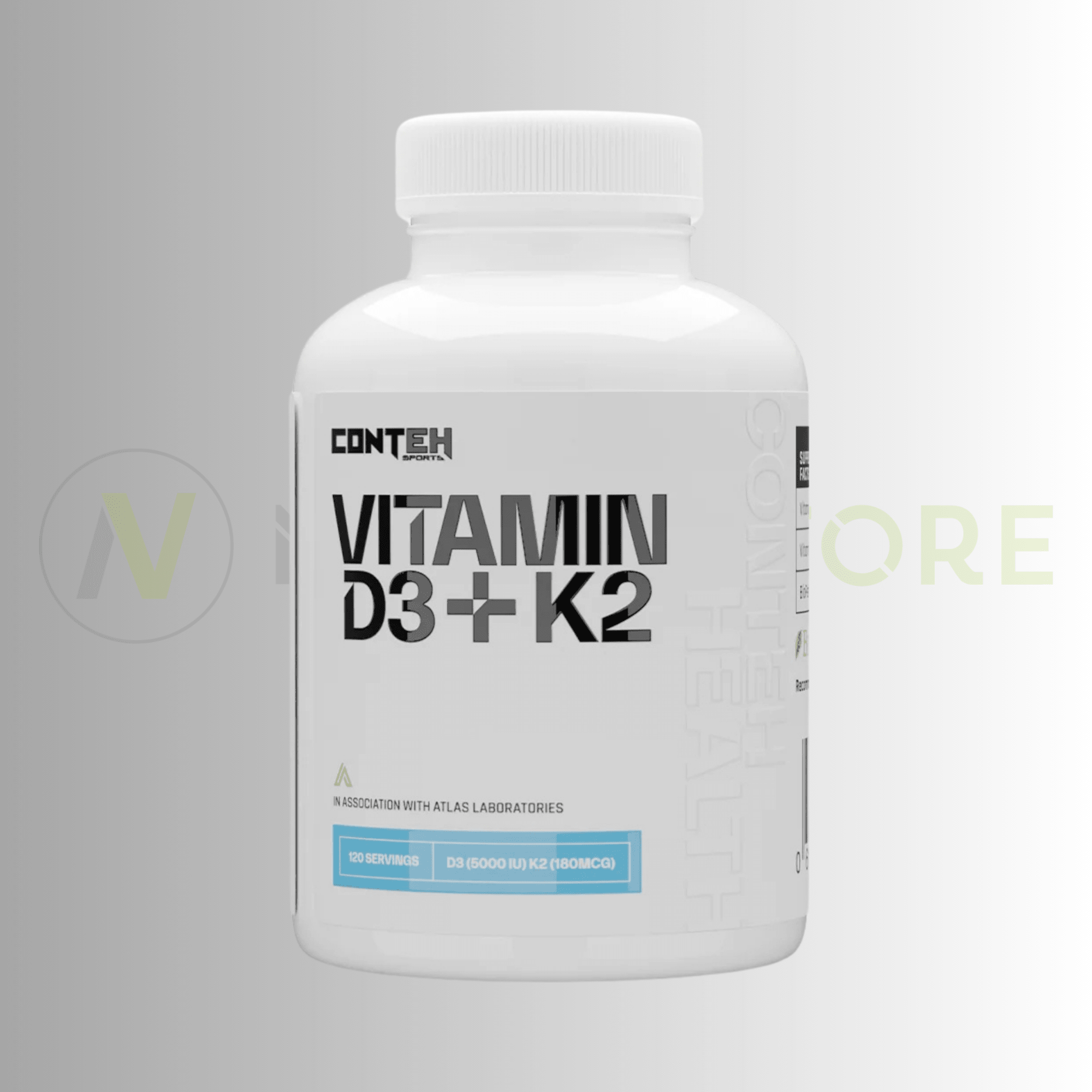 Conteh Sports Vitamin D3 + K2 | High Strength Bone & Immune Support | 120 Tablets | 120 Servings - Nutristore