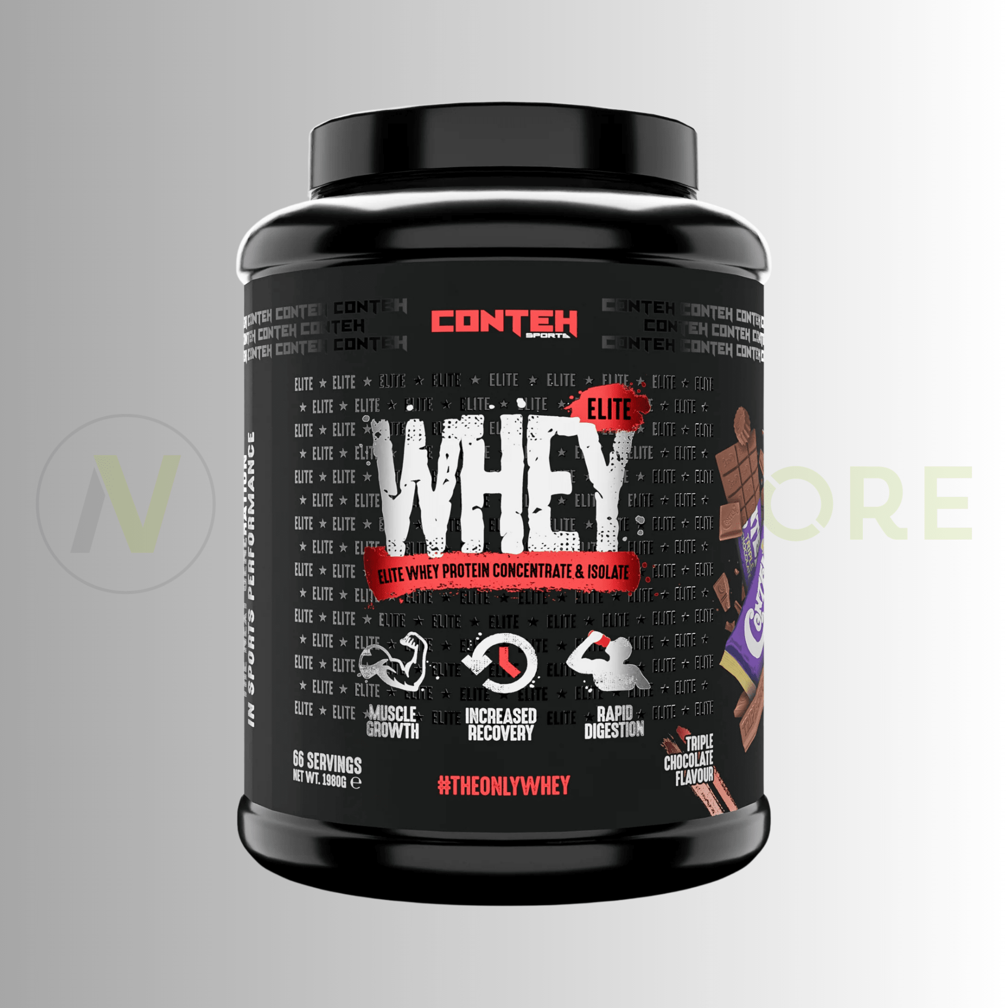 Conteh Sports Whey Elite Protein 2kg – 20g Protein | 66 Servings - Nutristore