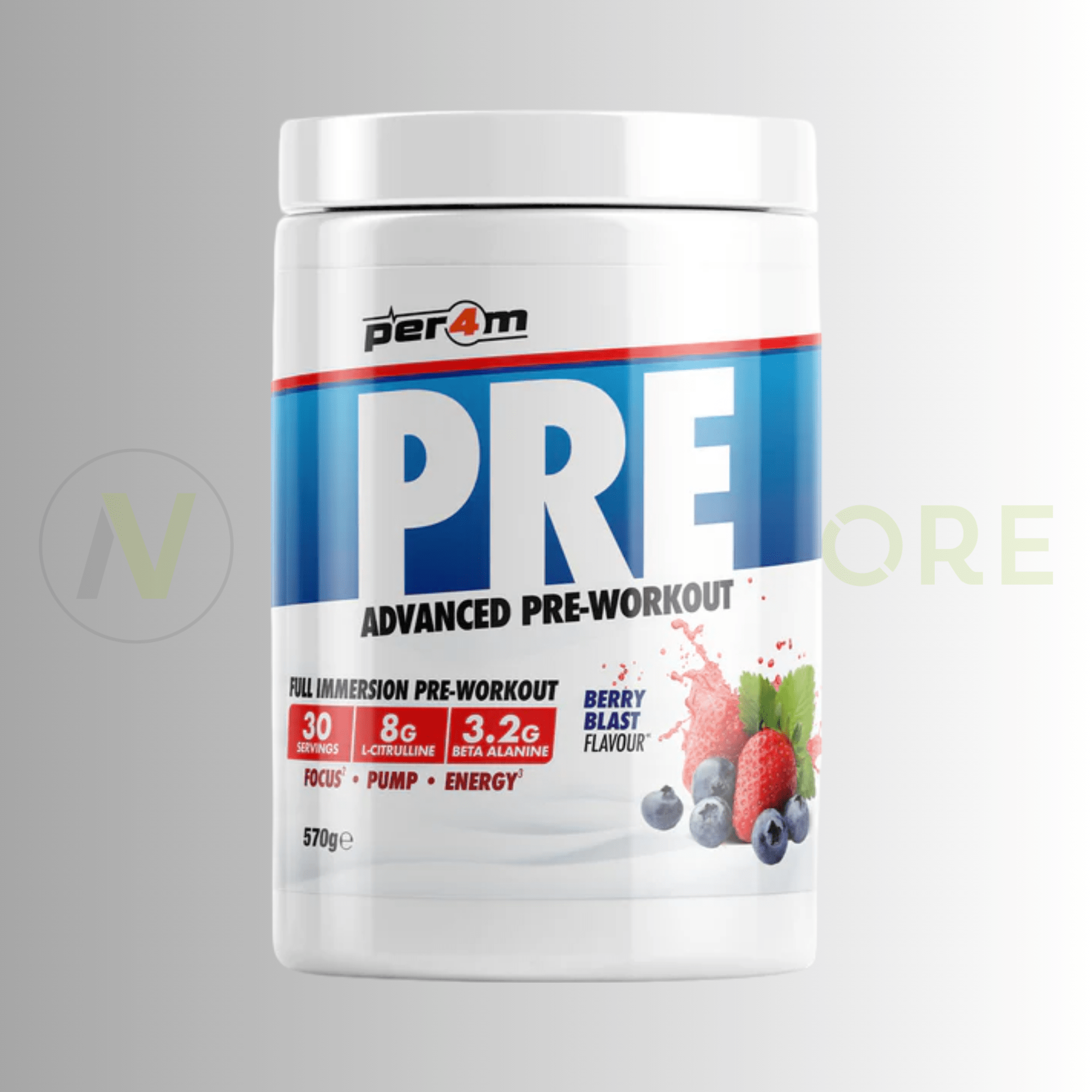 PER4M Advanced Pre-Workout Stim Formula 570g – 300mg Caffeine | 8g Citrulline | 3.2g Beta-Alanine - Nutristore