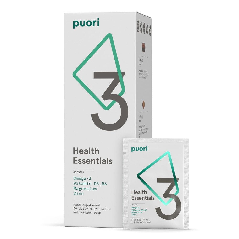 Puori 3 Health Essentials - Fish Oil, Magnesium & Vitamin D - Nutristore