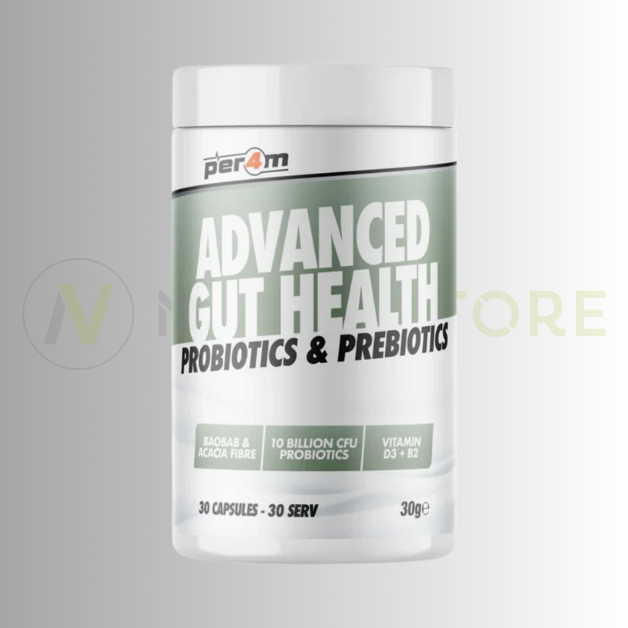 PER4M Advanced Gut Health | Probiotics, Prebiotics & DigeZyme® | 30 Capsules