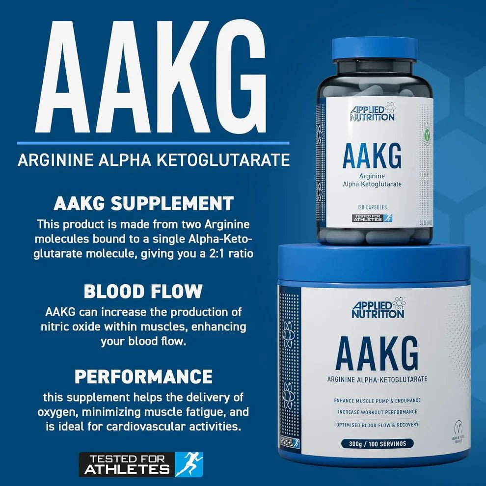 Applied Nutrition AAKG Powder | Arginine Alpha Ketoglutarate | Pump & Nitric Oxide Support | 300g - Nutristore
