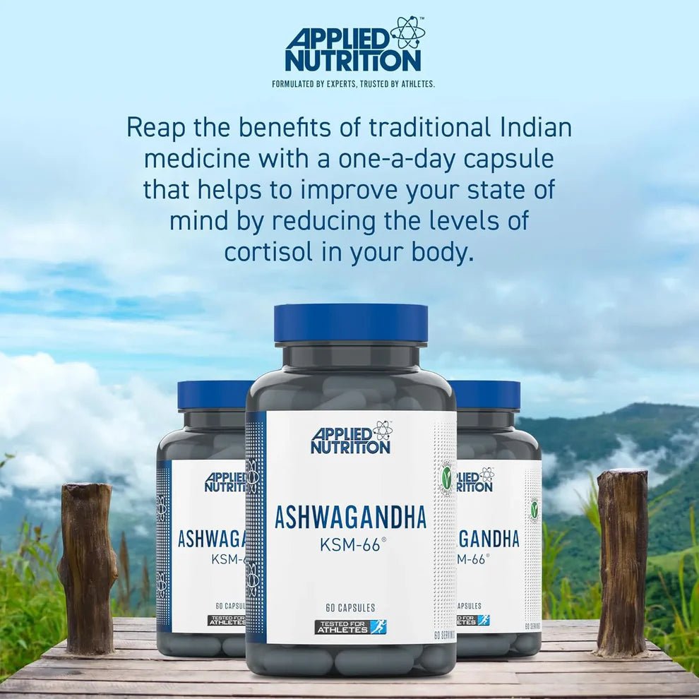 Applied Nutrition Ashwagandha KSM - 66® | 300mg | 60 Capsules | 60 Servings - Nutristore