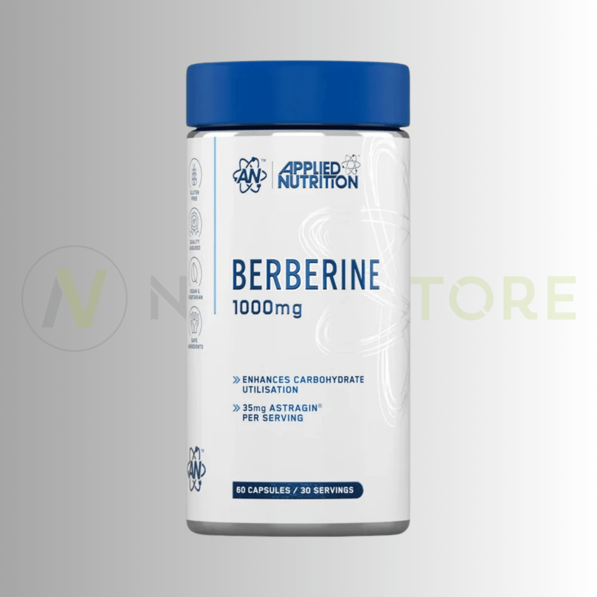 Applied Nutrition Berberine 1000mg | With AstraGin® | 60 Vegan Capsules | 30 Servings - Nutristore