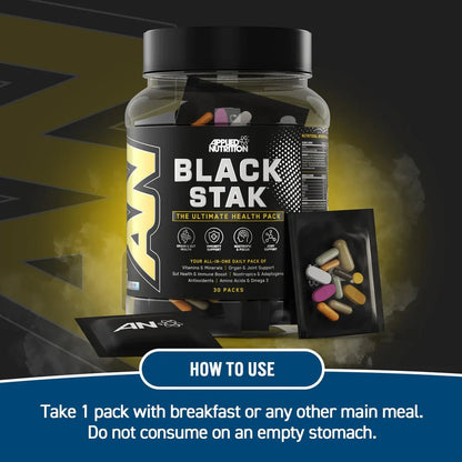 Applied Nutrition Black Stak | Ultimate Health Pack | 30 Daily Packs - Nutristore