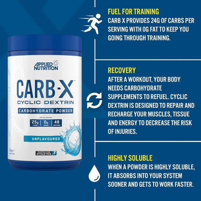 Applied Nutrition Carb X – Cluster Dextrin Carbohydrate Powder | Informed - Sport Tested | 1.2kg - Nutristore