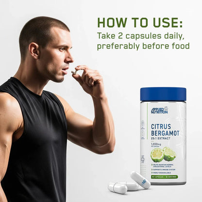 Applied Nutrition Citrus Bergamot | 1200mg High Strength Extract (38% Polyphenols) | 60 Capsules | 30 Servings - Nutristore