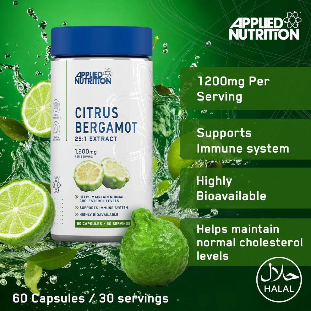 Applied Nutrition Citrus Bergamot | 1200mg High Strength Extract (38% Polyphenols) | 60 Capsules | 30 Servings - Nutristore