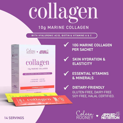 Applied Nutrition Coleen Rooney Marine Collagen | 10g Collagen | 14 Sticks | 14 Servings - Nutristore