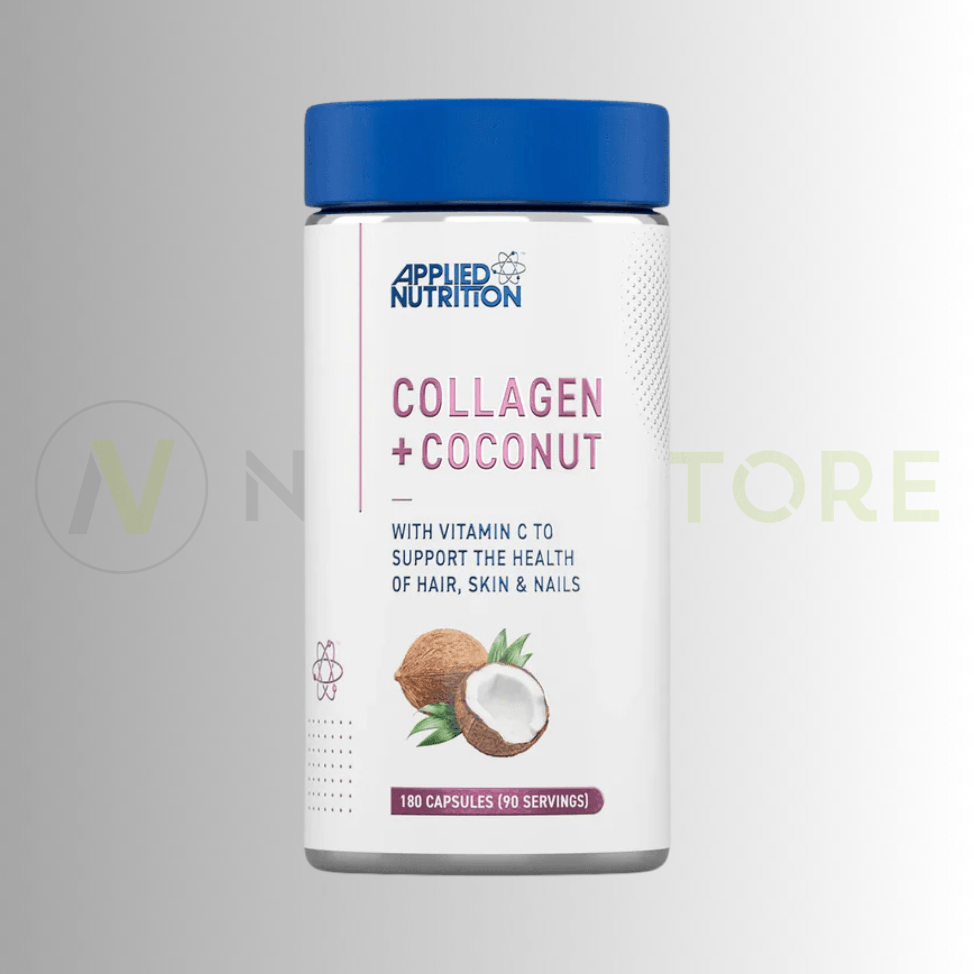 Applied Nutrition Collagen + Coconut Capsules | Marine Collagen, Vitamin C & Coconut Oil | 180 Capsules | 90 Servings - Nutristore