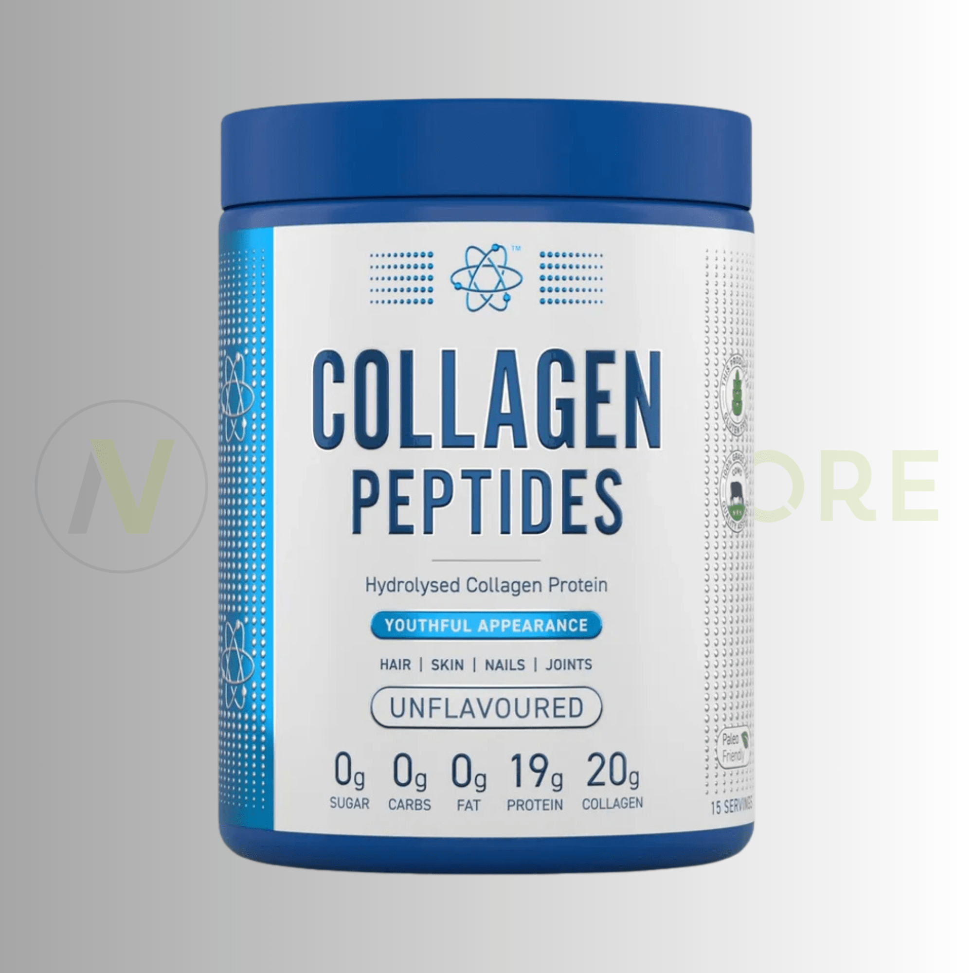 Applied Nutrition Collagen Peptides Powder | Hydrolysed Bovine Collagen | 300g | 15 Servings - Nutristore