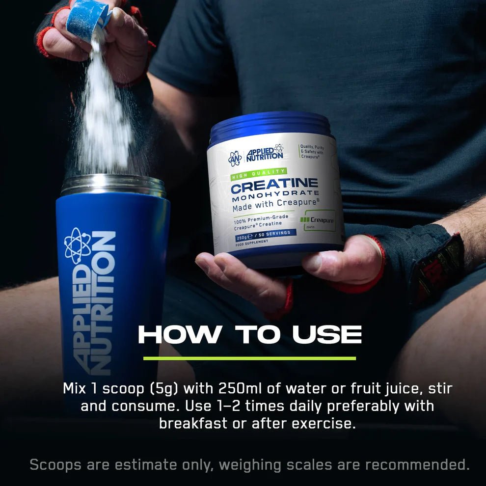 Applied Nutrition Creapure® Creatine Monohydrate | Premium Creatine | 250g | 50 Servings - Nutristore