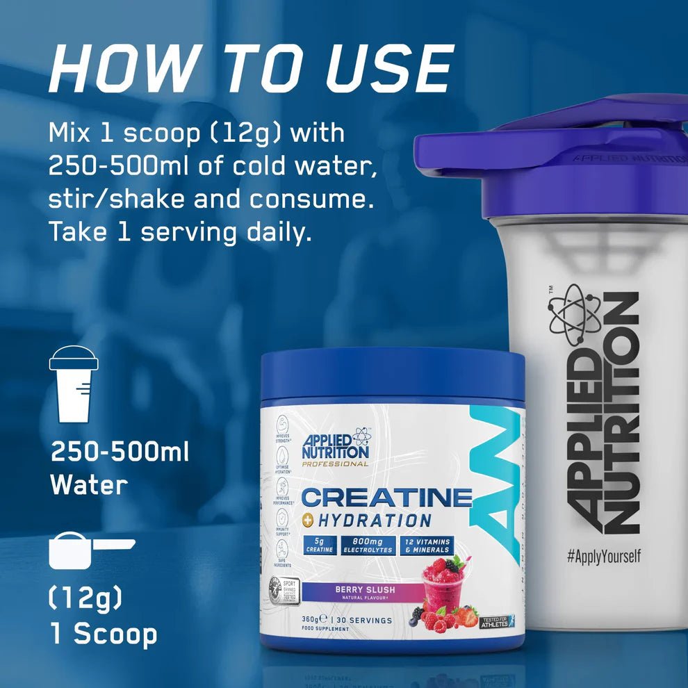 Applied Nutrition Creatine + Hydration | Electrolytes, Vitamins & 5g Creatine | 330g | 30 Servings - Nutristore