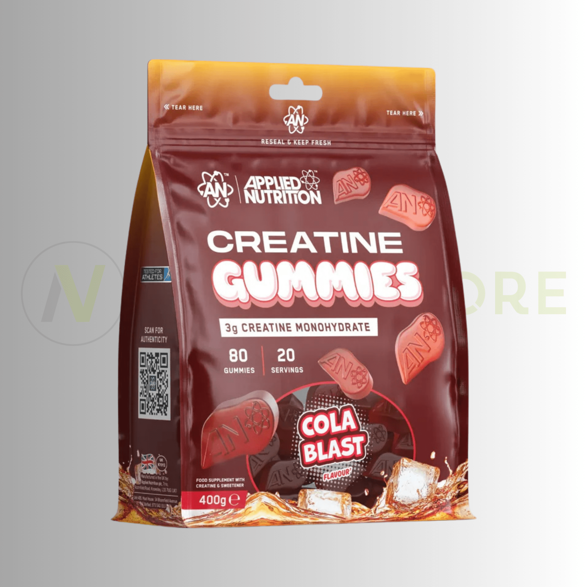 Applied Nutrition Creatine Monohydrate Gummies | 3g Creatine | 80 Gummies | 20 Servings - Nutristore