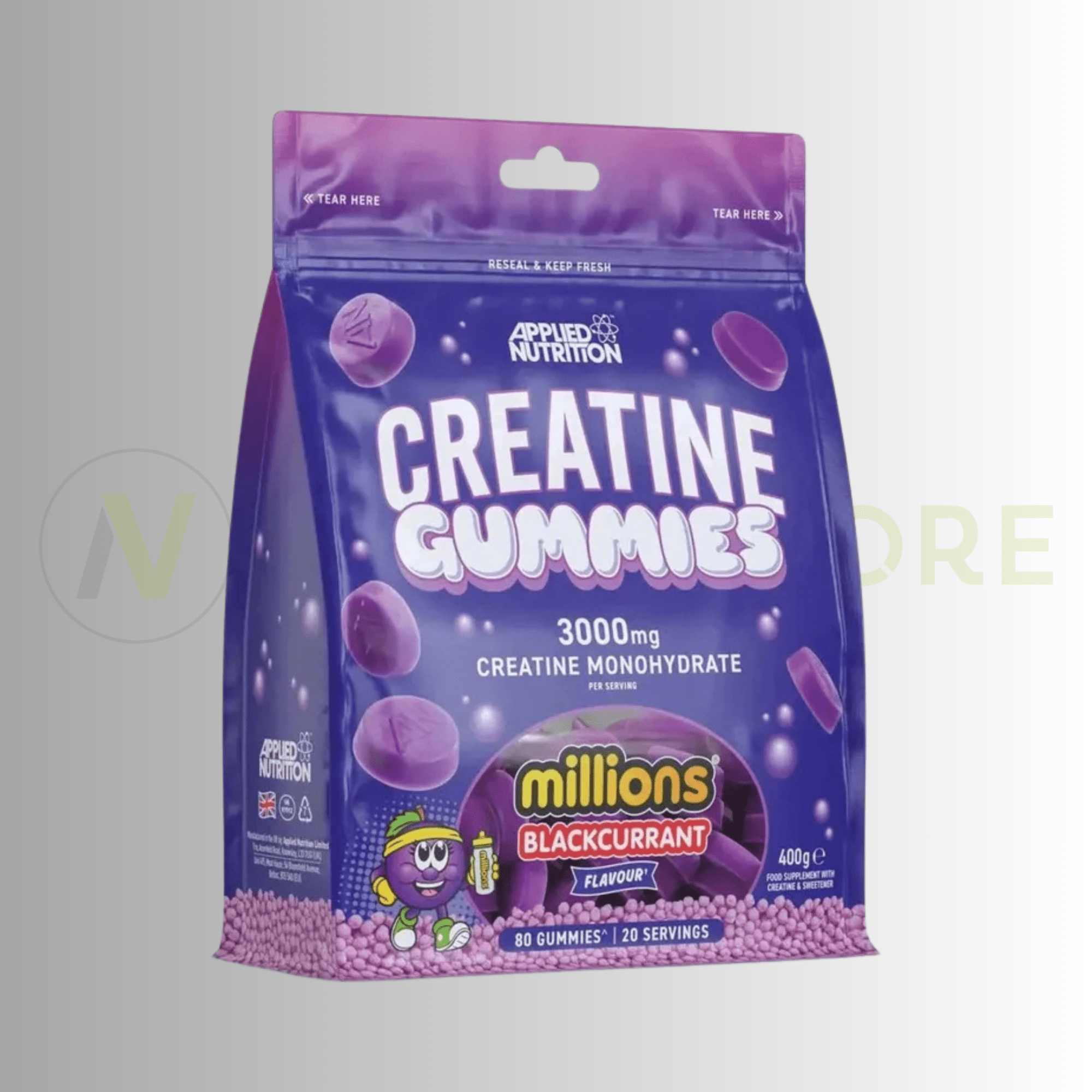 Applied Nutrition Creatine Monohydrate Gummies | 3g Creatine | 80 Gummies | 20 Servings - Nutristore