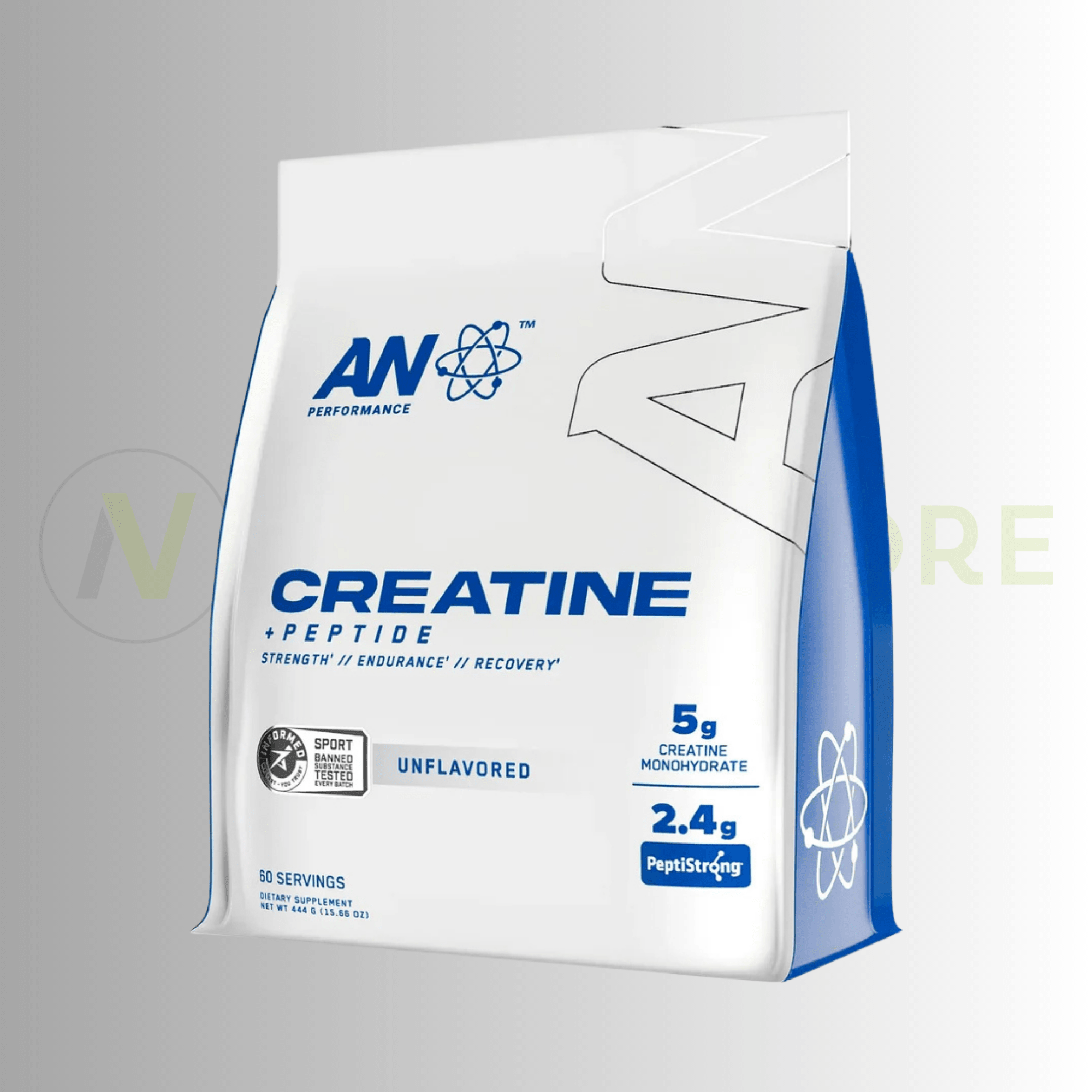 Applied Nutrition Creatine Monohydrate + PeptiStrong® | Strength, Performance & Recovery | 444g | 60 Servings - Nutristore