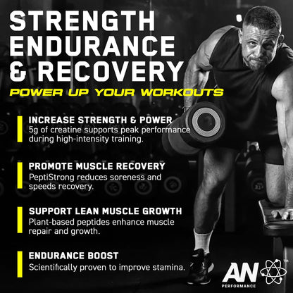 Applied Nutrition Creatine Monohydrate + PeptiStrong® | Strength, Performance & Recovery | 444g | 60 Servings - Nutristore