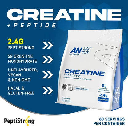 Applied Nutrition Creatine Monohydrate + PeptiStrong® | Strength, Performance & Recovery | 444g | 60 Servings - Nutristore