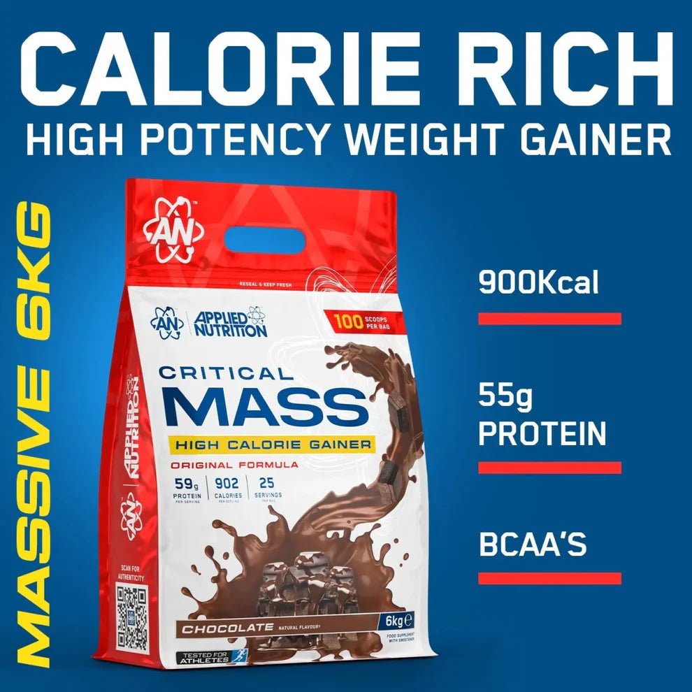 Applied Nutrition Critical Mass Original – High Calorie Weight Gainer | 917 Calories | Informed - Sport Tested | 6kg - Nutristore