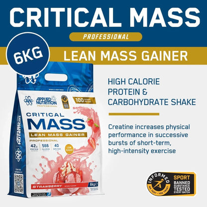 Applied Nutrition Critical Mass Professional – Lean Mass Gainer | 42g Protein | Informed - Sport Tested | 6kg - Nutristore