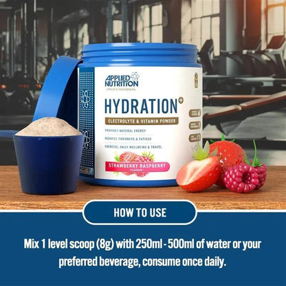 Applied Nutrition Hydration+ Electrolyte & Vitamin Powder | Hydration & Energy Support | 240g | 30 Servings - Nutristore