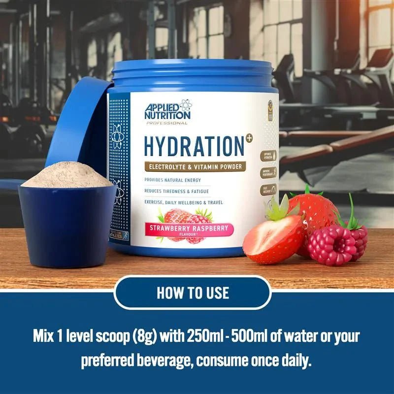 Applied Nutrition Hydration+ Electrolyte & Vitamin Powder | Hydration & Energy Support | 240g | 30 Servings - Nutristore