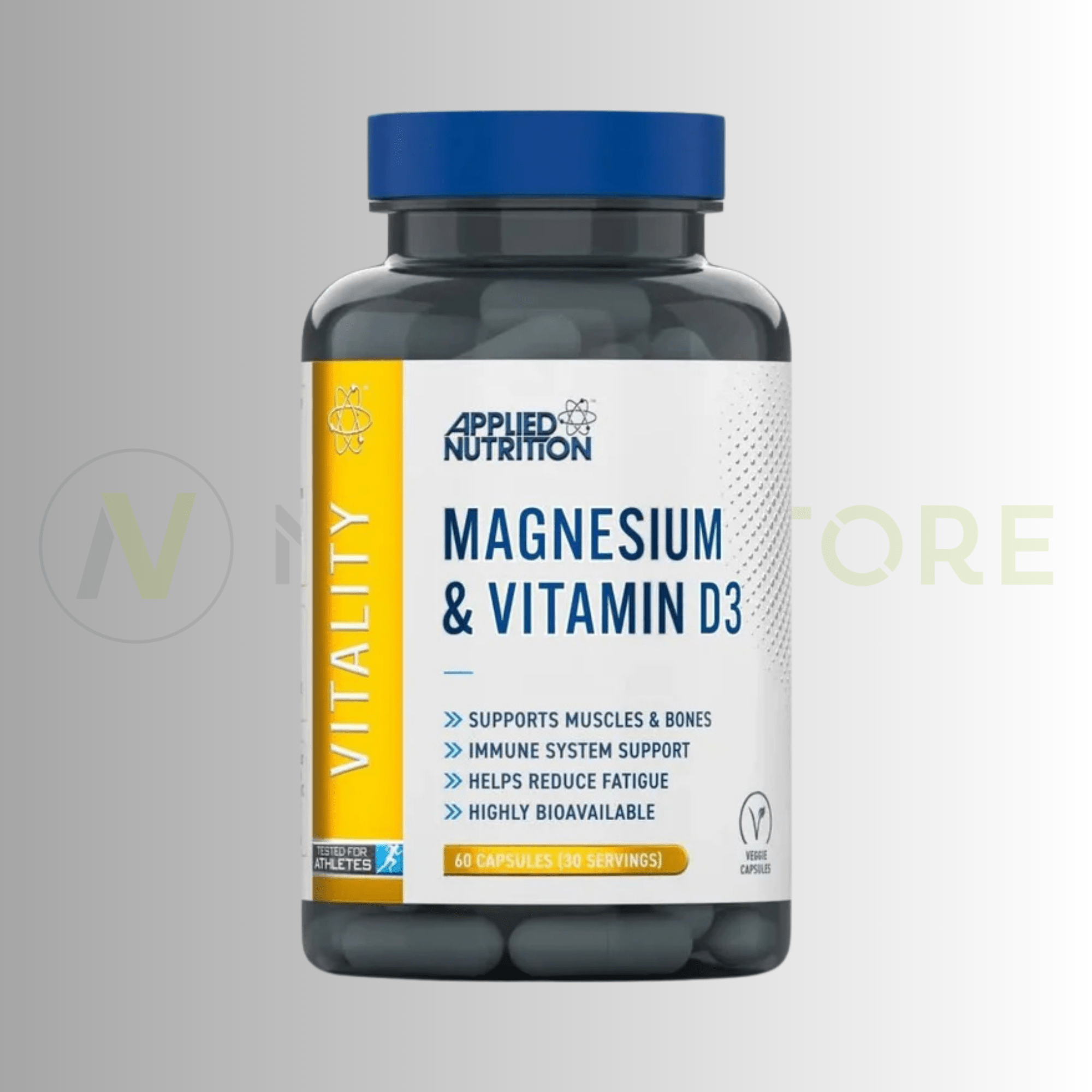 Applied Nutrition Magnesium & Vitamin D3 | 280mg Magnesium | 60 Capsules | 30 Servings - Nutristore
