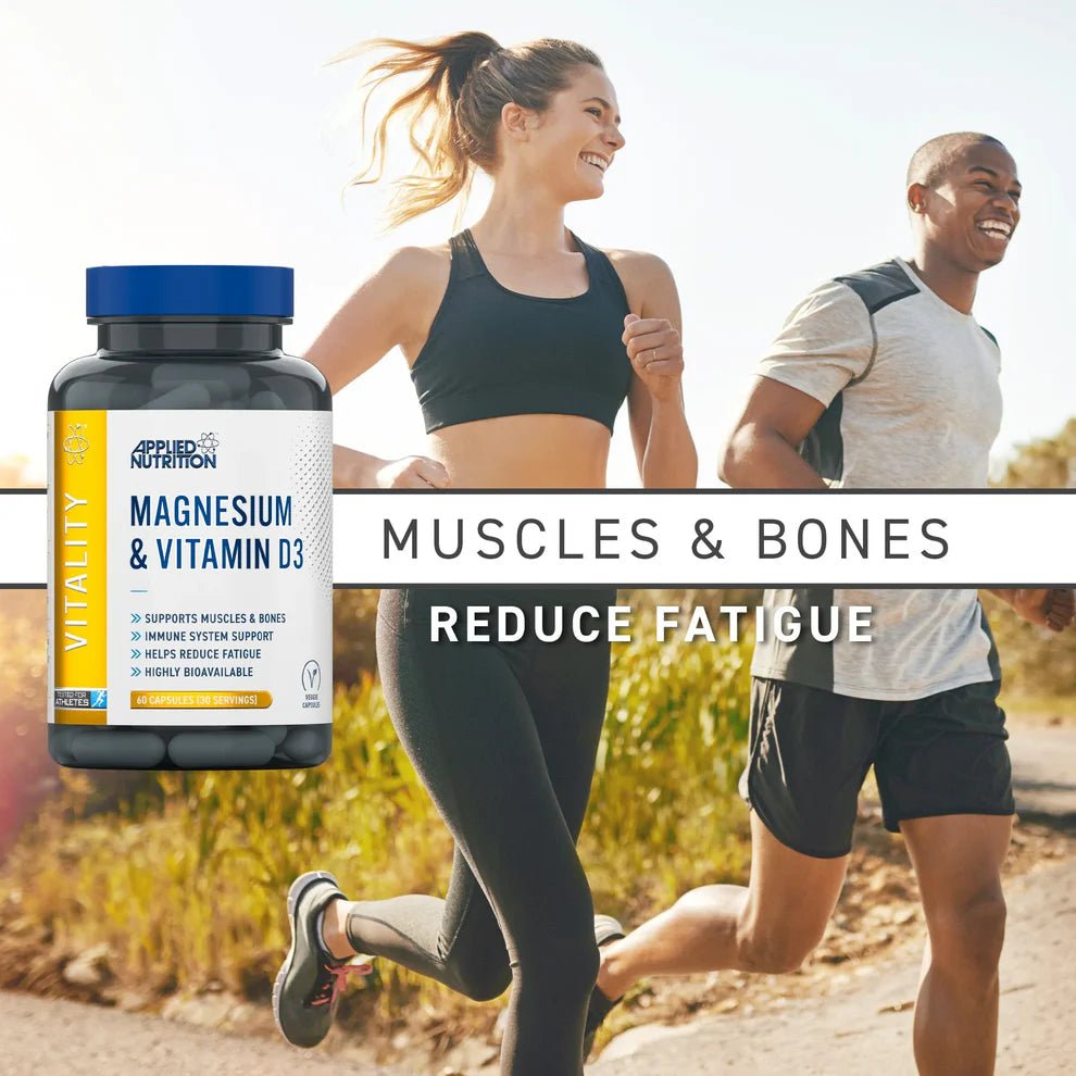 Applied Nutrition Magnesium & Vitamin D3 | 280mg Magnesium | 60 Capsules | 30 Servings - Nutristore