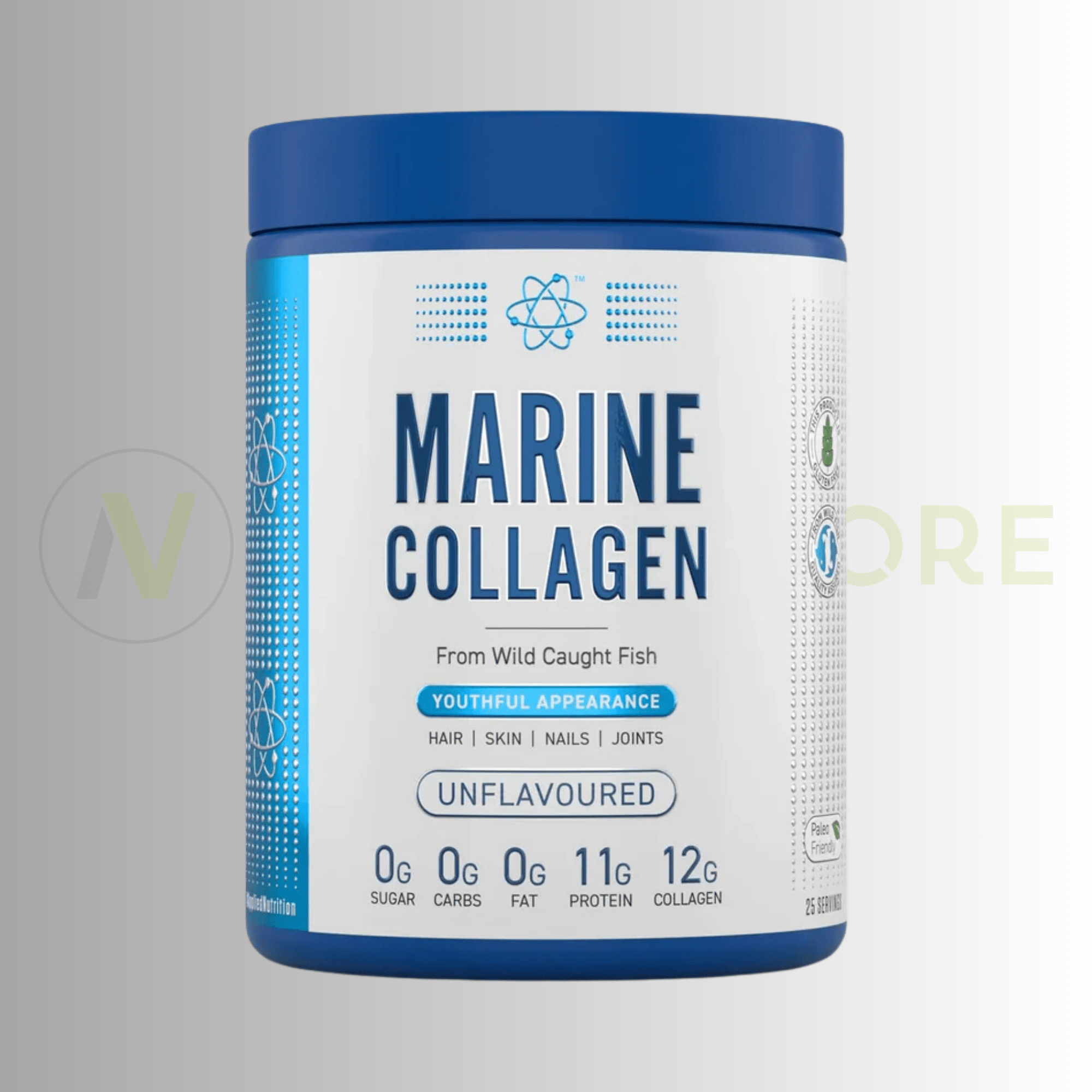 Applied Nutrition Marine Collagen Powder | Hydrolysed Collagen Peptides | 300g | 25 Servings - Nutristore