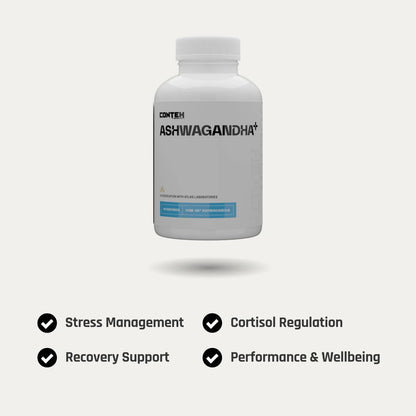 Conteh Sports Ashwagandha+ | KSM - 66 Adaptogen Complex | 60 Capsules | 30 Servings - Nutristore