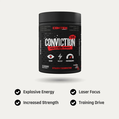 Conteh Sports Conviction Elite 375g – High Stim Pre-Workout | 23 Servings - Nutristore