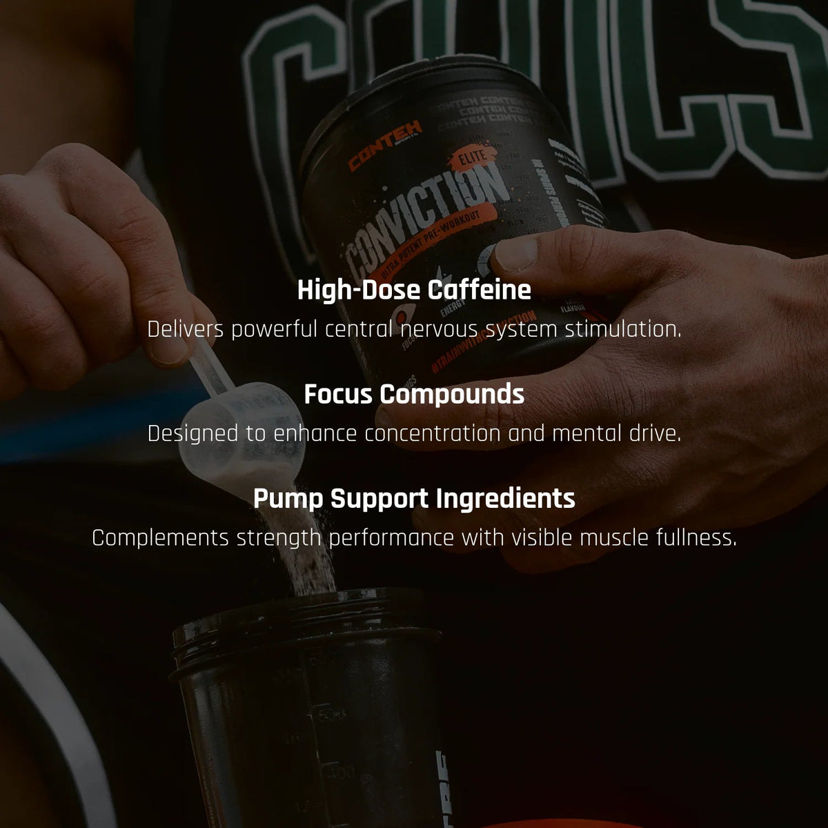 Conteh Sports Conviction Elite 375g – High Stim Pre-Workout | 23 Servings - Nutristore