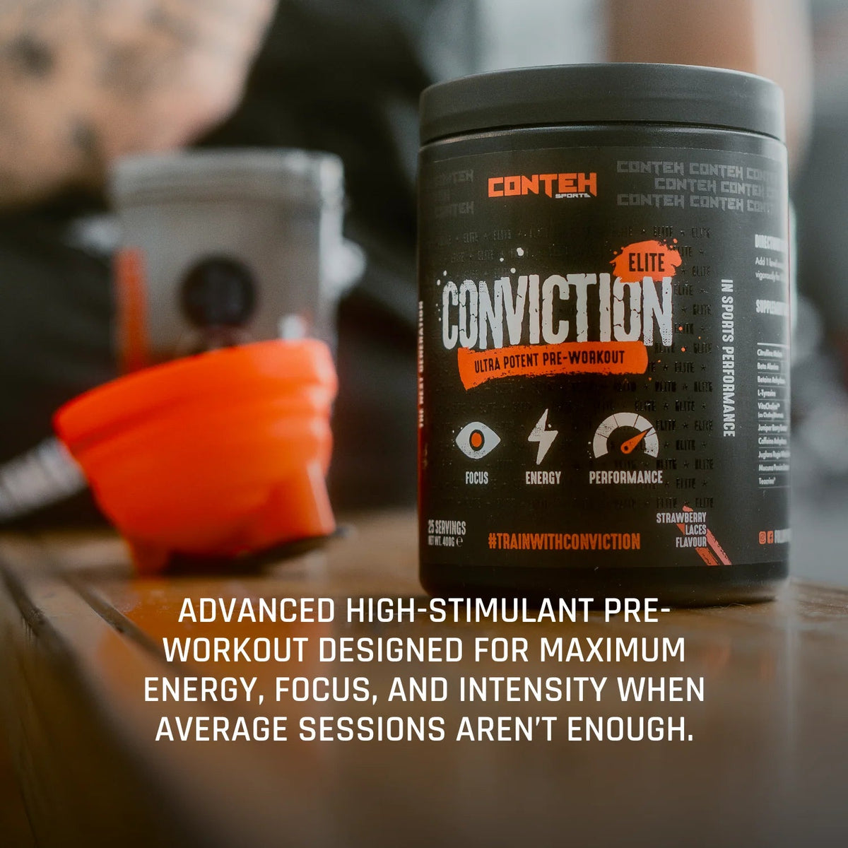 Conteh Sports Conviction Elite 375g – High Stim Pre-Workout | 23 Servings - Nutristore