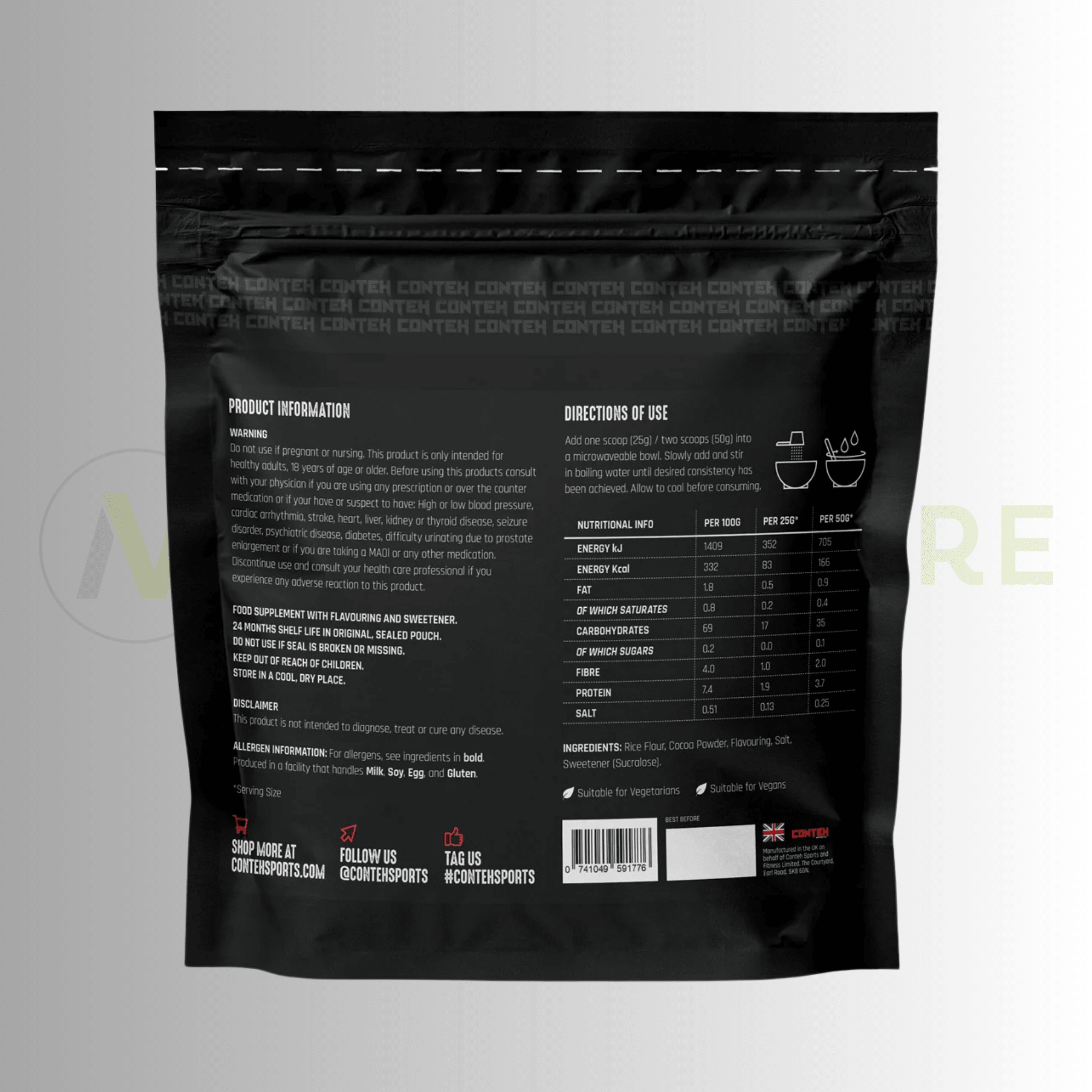 Conteh Sports Cream of Rice | Elite Carbohydrate Complex | 30 Servings - Nutristore
