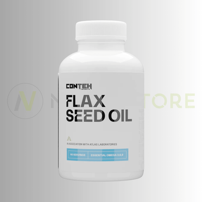 Conteh Sports Flax Seed Oil | Omega 3 - 6 - 9 Plant - Based Support | 60 Capsules | 60 Servings - Nutristore