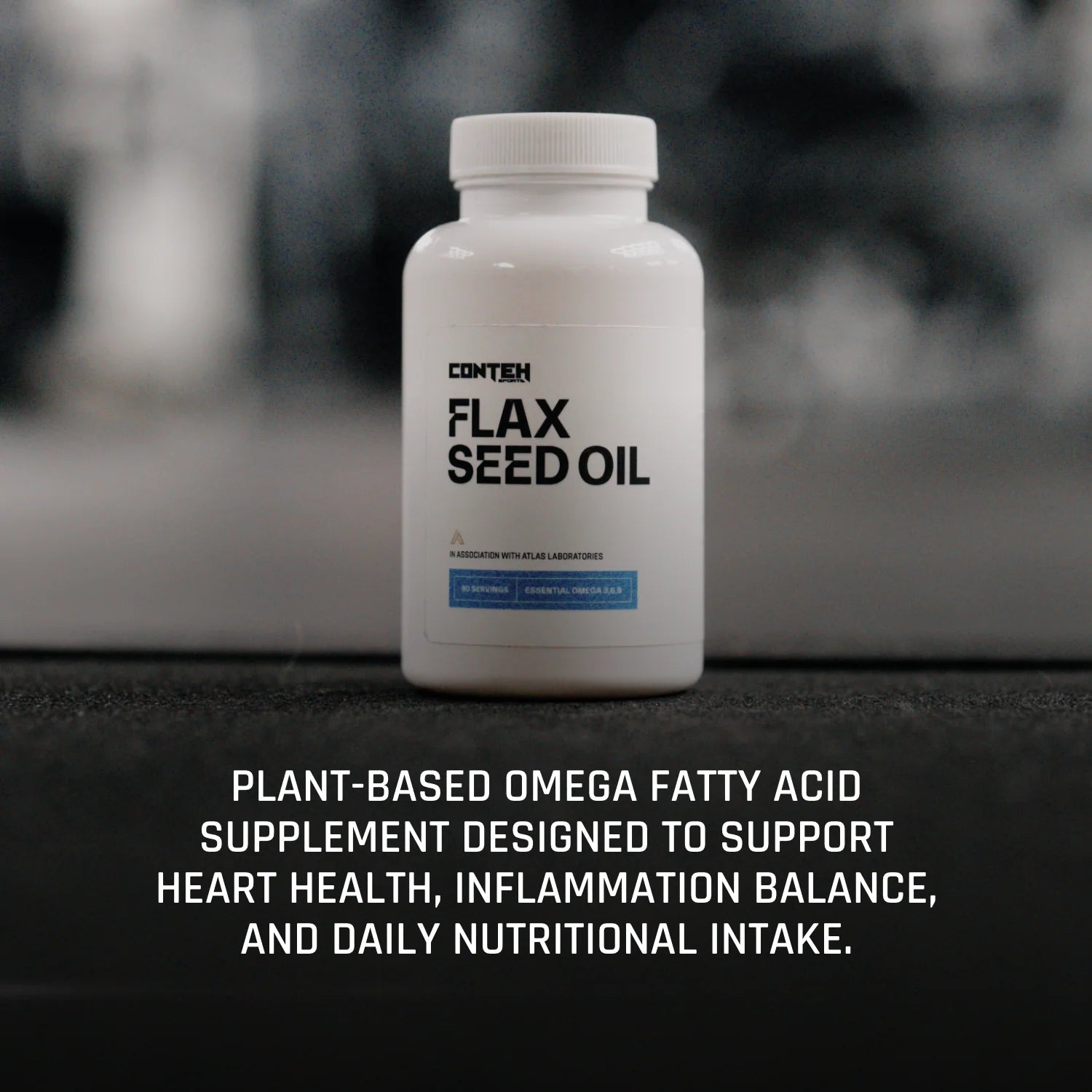 Conteh Sports Flax Seed Oil | Omega 3 - 6 - 9 Plant - Based Support | 60 Capsules | 60 Servings - Nutristore