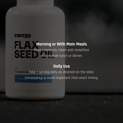 Conteh Sports Flax Seed Oil | Omega 3 - 6 - 9 Plant - Based Support | 60 Capsules | 60 Servings - Nutristore