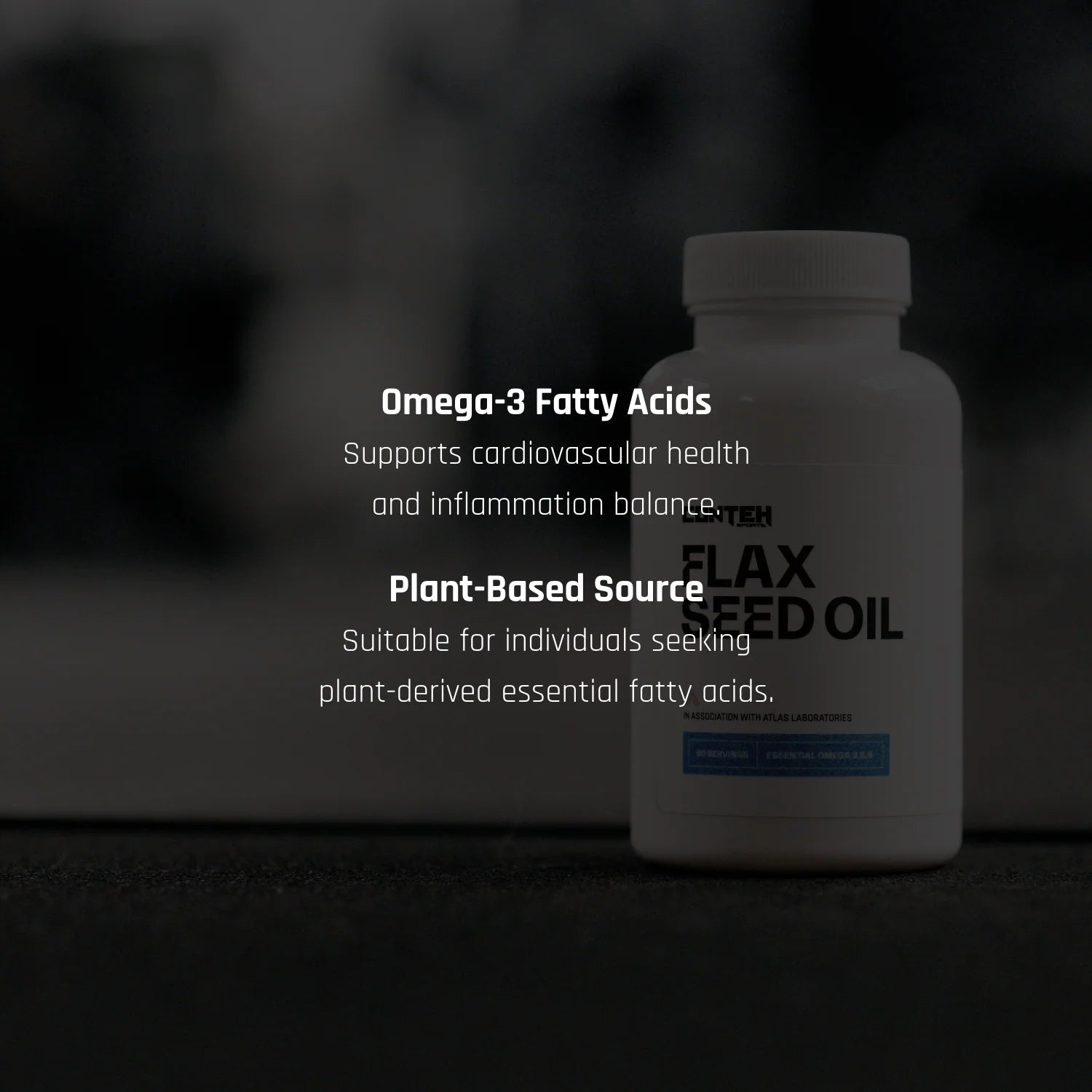Conteh Sports Flax Seed Oil | Omega 3 - 6 - 9 Plant - Based Support | 60 Capsules | 60 Servings - Nutristore
