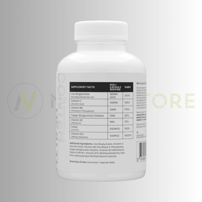 Conteh Sports Iron+ | High Absorption Iron Bisglycinate | 36mg Elemental Iron | 60 Capsules - Nutristore