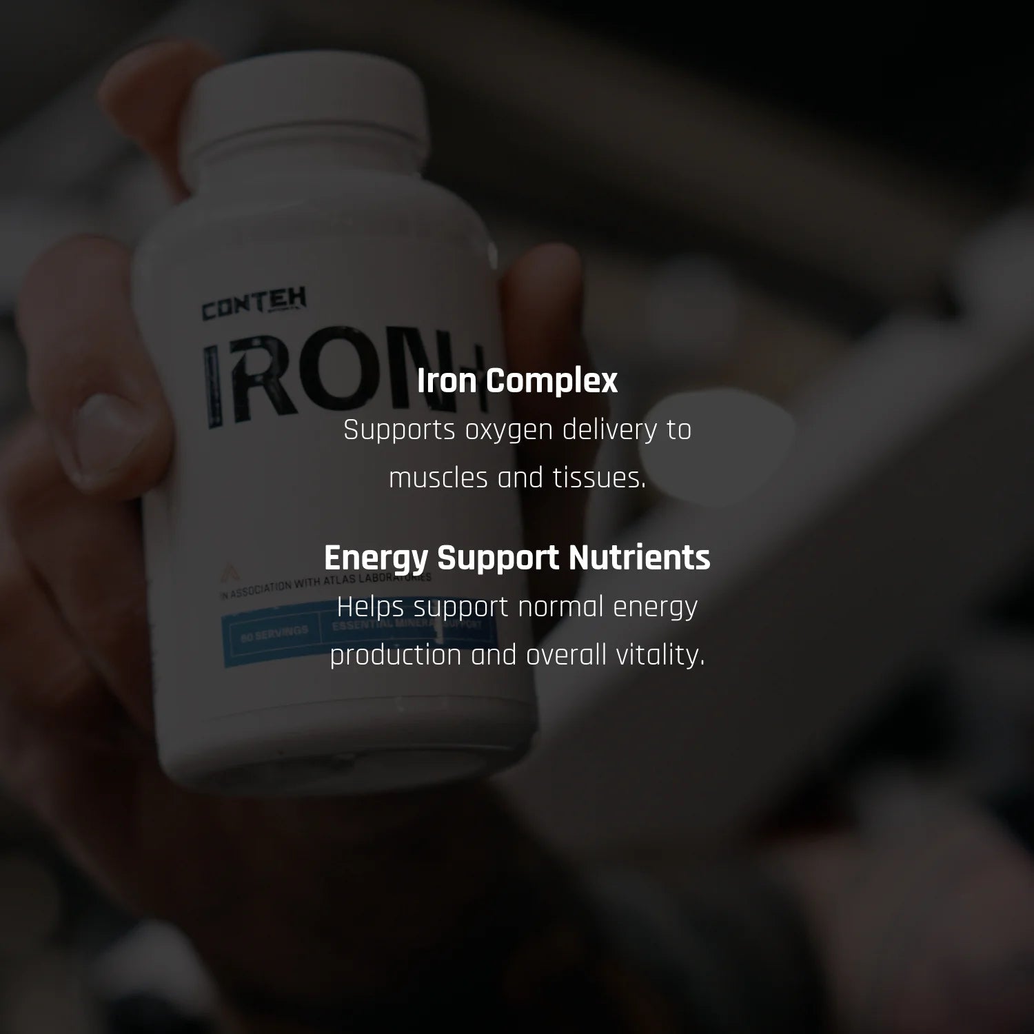 Conteh Sports Iron+ | High Absorption Iron Bisglycinate | 36mg Elemental Iron | 60 Capsules - Nutristore