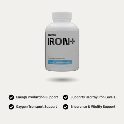 Conteh Sports Iron+ | High Absorption Iron Bisglycinate | 36mg Elemental Iron | 60 Capsules - Nutristore