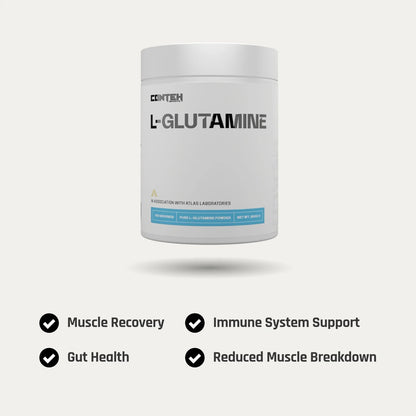 Conteh Sports L - Glutamine | 5000mg Per Serving | Recovery & Gut Support | 500g - Nutristore