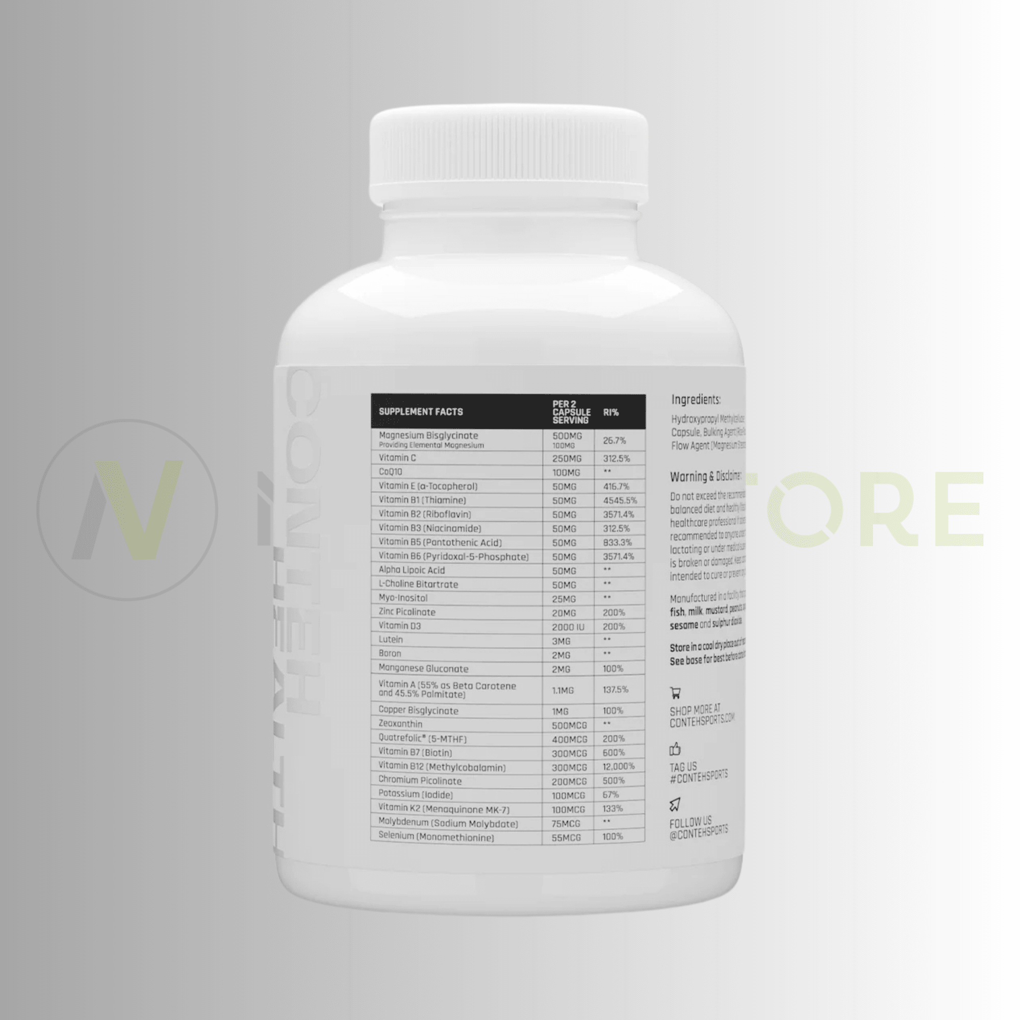 Conteh Sports Multi Vitamin & Mineral Complete | Advanced Daily Multivitamin | 120 Capsules | 60 Servings - Nutristore
