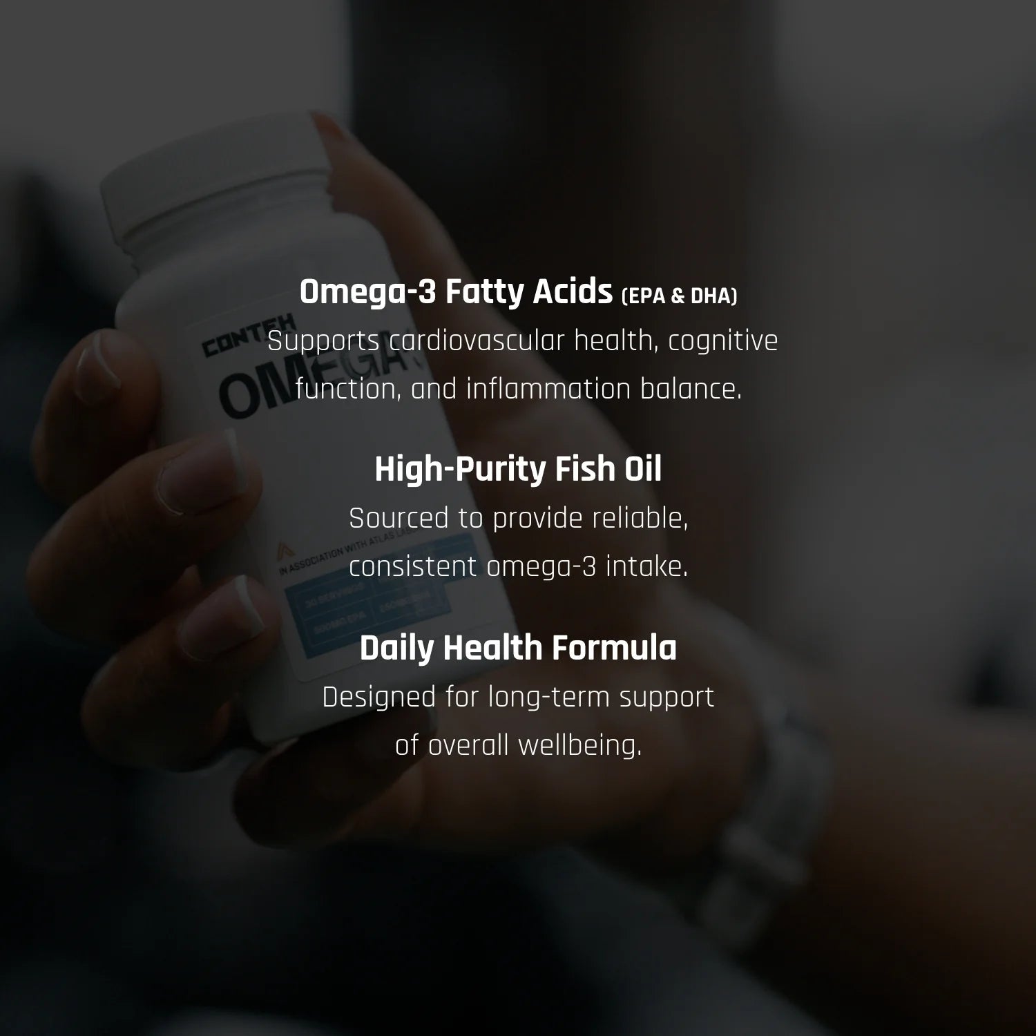 Conteh Sports Omega - 3 | High Strength EPA & DHA Fish Oil | 1000mg Softgels - Nutristore