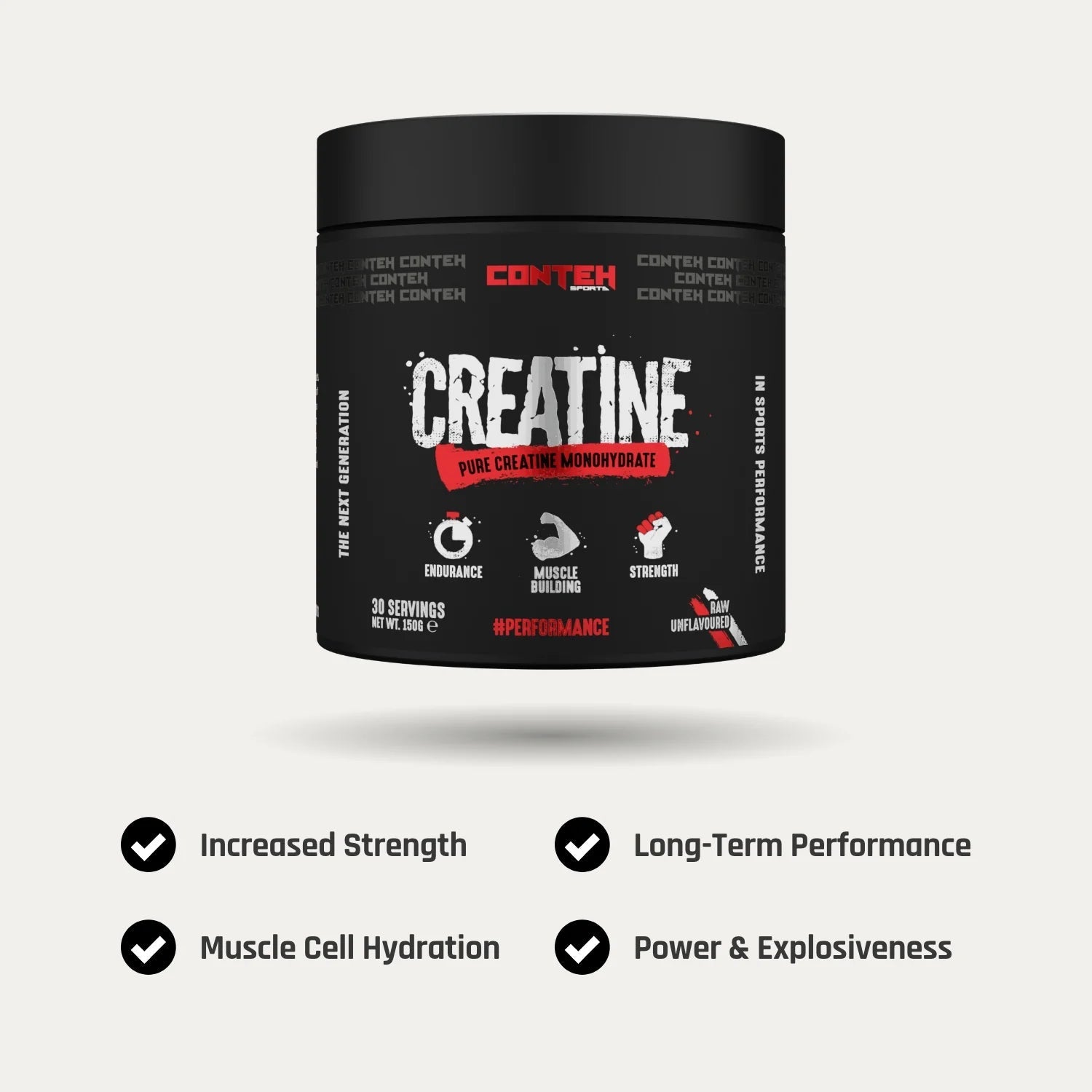 Conteh Sports Pure Creatine Monohydrate 150g – 5g Dose | 30 Servings - Nutristore