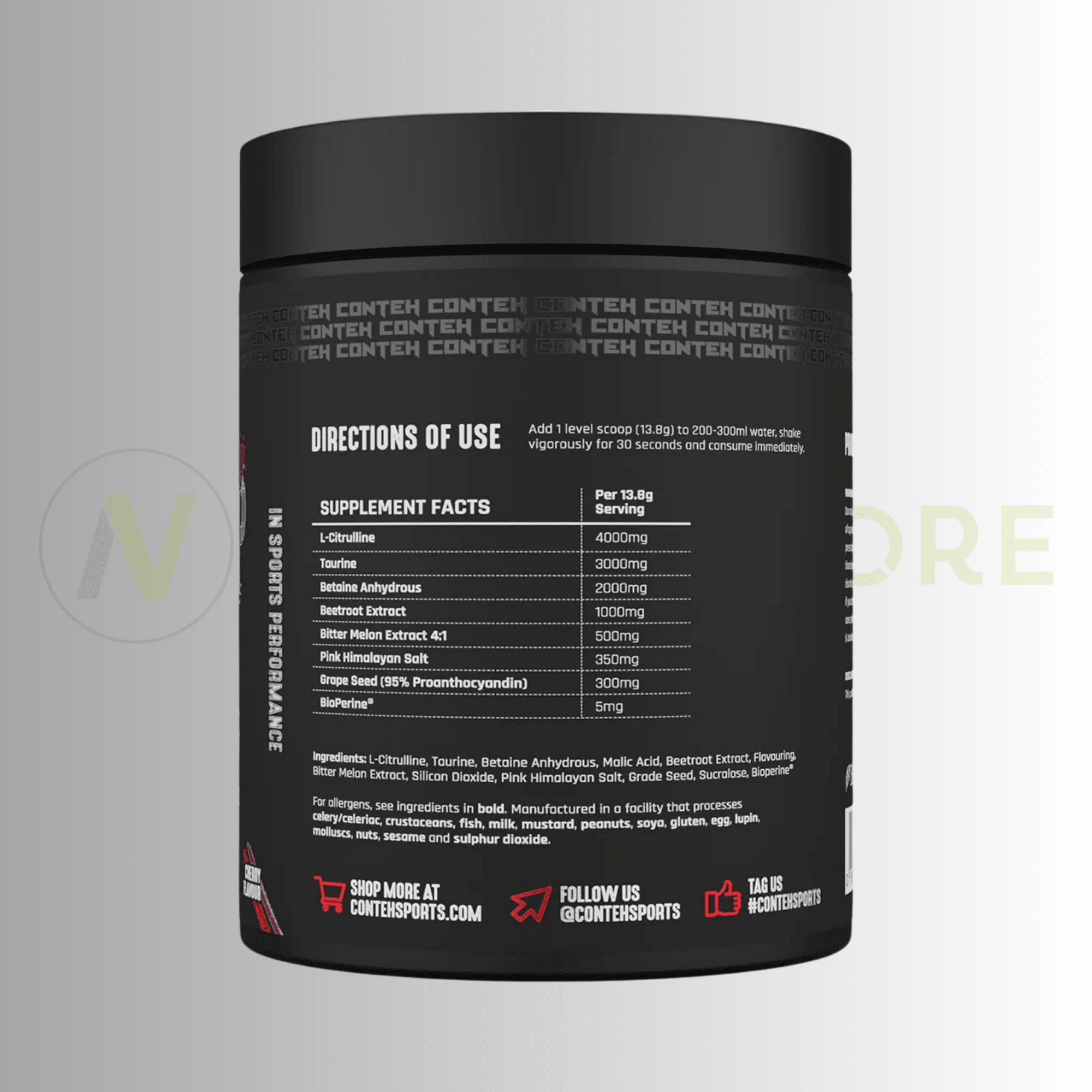 Conteh Sports The Pump Pre - Workout | Stimulant Free Pump Formula | 30 Servings - Nutristore