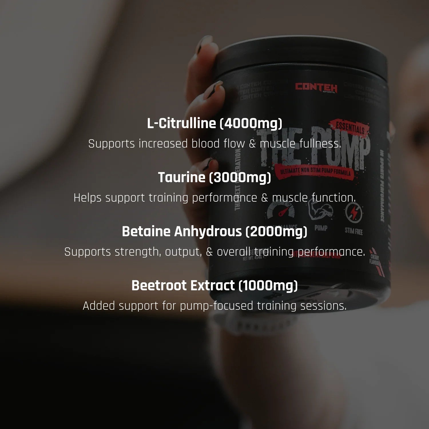 Conteh Sports The Pump Pre - Workout | Stimulant Free Pump Formula | 30 Servings - Nutristore