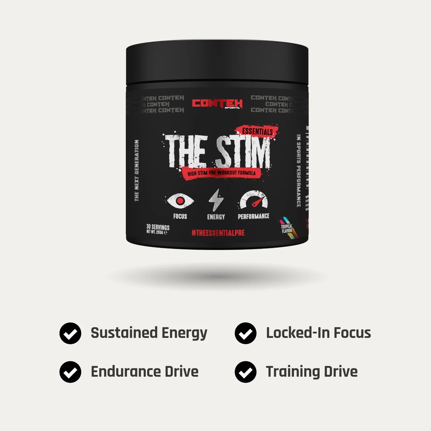 Conteh Sports The Stim Pre - Workout | High Stimulant Focus & Energy | 30 Servings - Nutristore